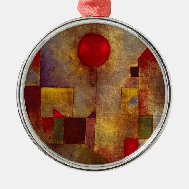 Paul Klee Red Balloon Abstract Colorful Art  Metal Ornament (Front)