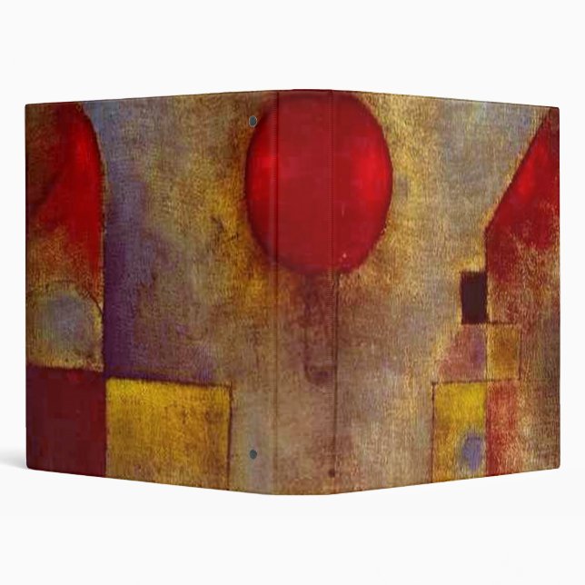 Paul Klee Red Balloon Abstract Colourful Art  Binder (Background)