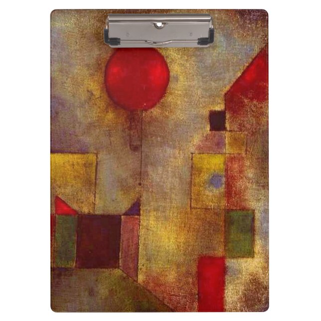 Paul Klee Red Balloon Abstract Colourful Art  Clipboard (Front)