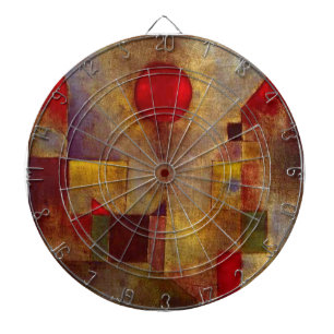 Paul Klee Red Balloon Abstract Colourful Art Dartboard