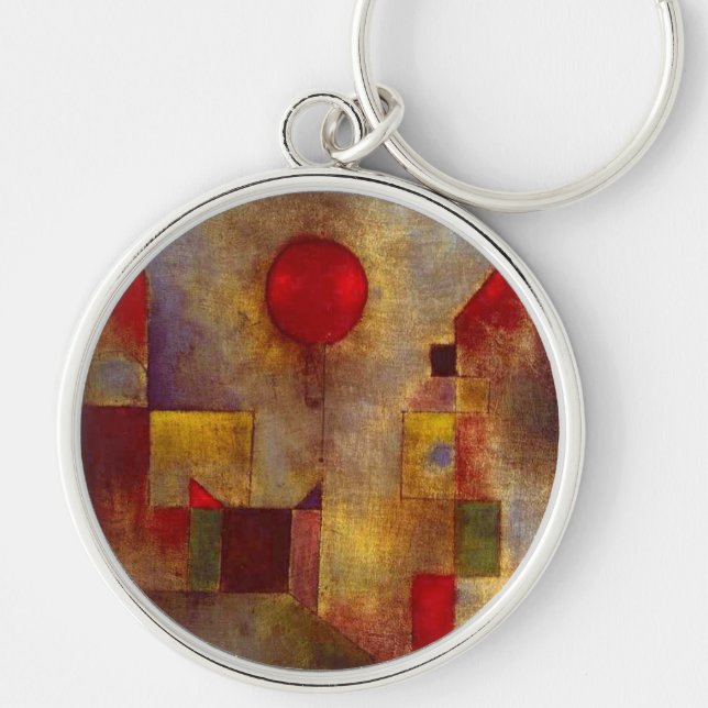 Paul Klee Red Balloon Abstract Colourful Art  Keychain (Front)
