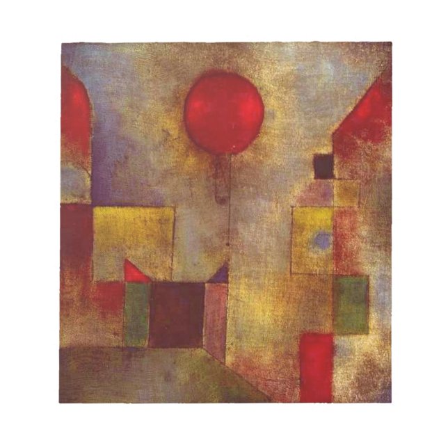 Paul Klee Red Balloon Abstract Colourful Art  Notepad (Front)