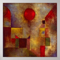 Paul Klee Red Balloon Abstract Colourful Art