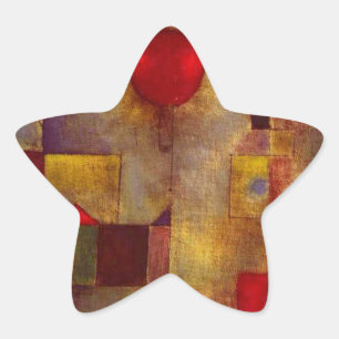 Paul Klee Red Balloon Abstract Colourful Art  Star Sticker