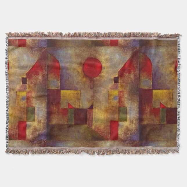Paul Klee Red Balloon Abstract Colourful Art  Throw Blanket (Front)