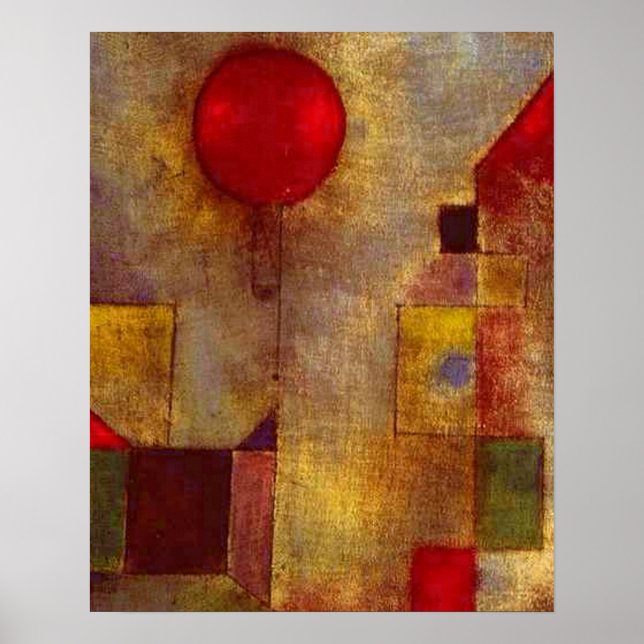 Paul Klee Red Balloon Art Print Abstract (Front)