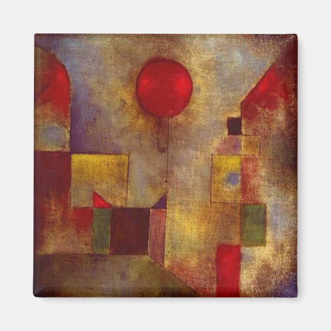 Paul Klee Red Balloon Art Print Abstract Magnet (Front)