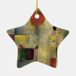 Paul Klee Red Balloon Ceramic Ornament