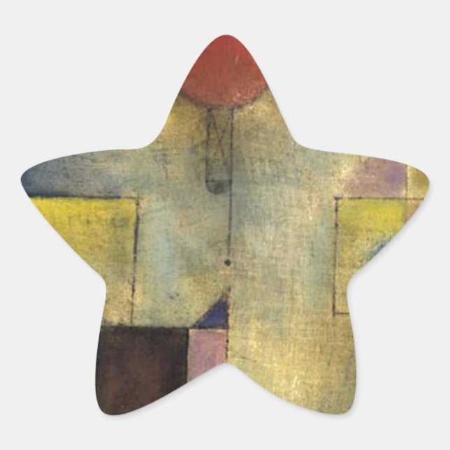 Paul Klee Red Balloon Star Sticker (Front)