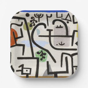 Paul Klee Rich Harbour Abstract Art Poster Paper Plate