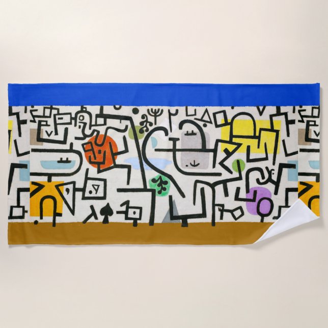 Paul Klee Rich Harbour Abstract Expressionism Beach Towel (Front)