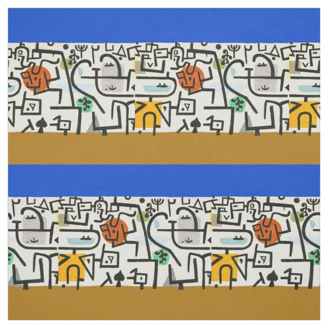 Paul Klee Rich Harbour Abstract Expressionism Fabric (Swatch)