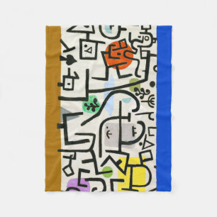 Paul Klee Rich Harbour Abstract Expressionism Fleece Blanket