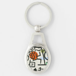 Paul Klee Rich Harbour Abstract Expressionism Keychain