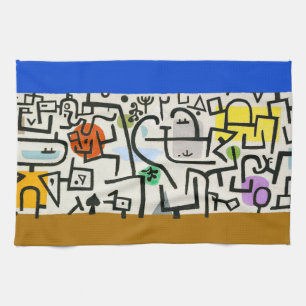 Paul Klee Rich Harbour Abstract Expressionism Kitchen Towel