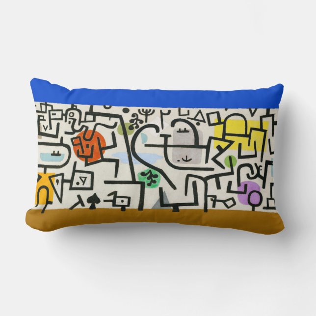 Paul Klee Rich Harbour Abstract Expressionism Lumbar Pillow (Front)