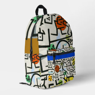 Paul Klee Rich Harbour Abstract Expressionism Printed Backpack