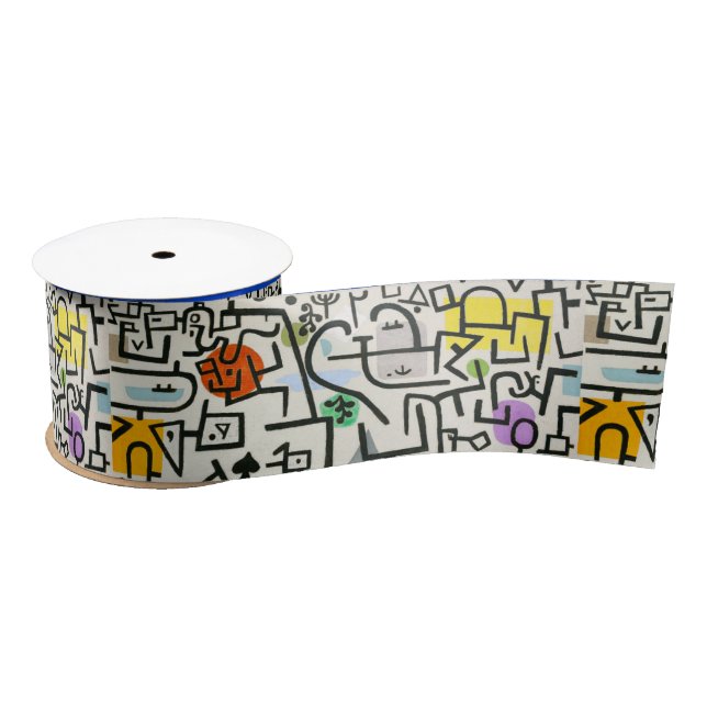 Paul Klee Rich Harbour Abstract Expressionism Satin Ribbon (Spool)