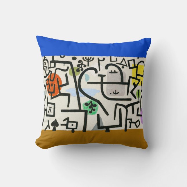 Paul Klee Rich Harbour Abstract Expressionism Throw Pillow (Front)