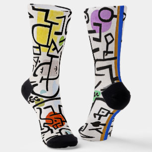 Paul Klee Rich Harbour - Fine Art Abstract Socks