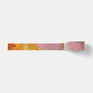 Paul Klee Senecio Painting Pink Yellow Orange Grosgrain Ribbon