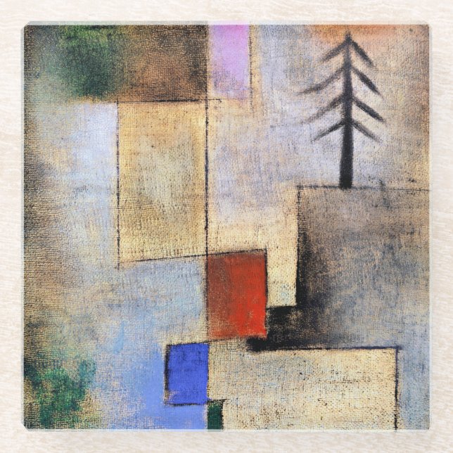 Paul Klee - Small Fir Picture Glass Coaster (Front)