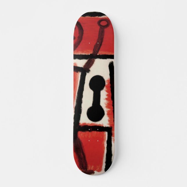 Paul Klee's Locksmith - Cool Vintage Abstract Art Skateboard (Front)