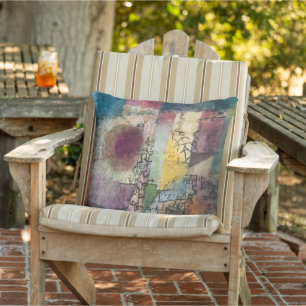 Paul Klee's Untitled - Abstract Art Outdoor Pillow