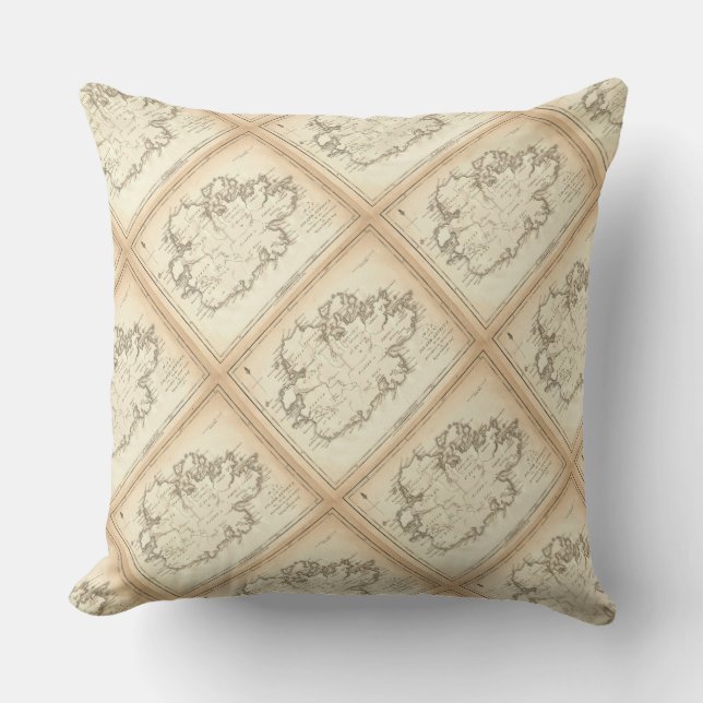 Paul McGehee "Antigua Map" Pillow (Front)