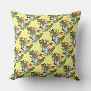 Paul McGehee "Bahamas Coat of Arms" Pillow