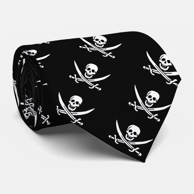 Paul McGehee "Calico Jack's Pirate Flag" Tie (Rolled)
