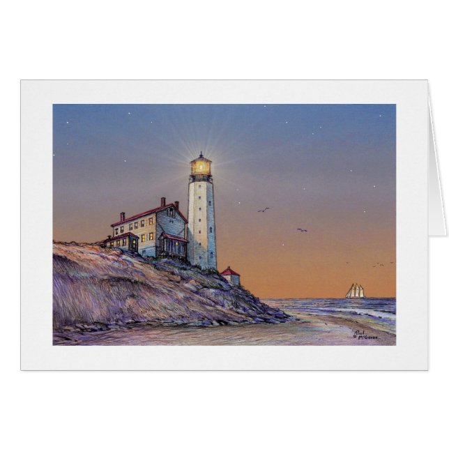 Paul McGehee "Cape Henlopen Lighthouse" Card (Front Horizontal)