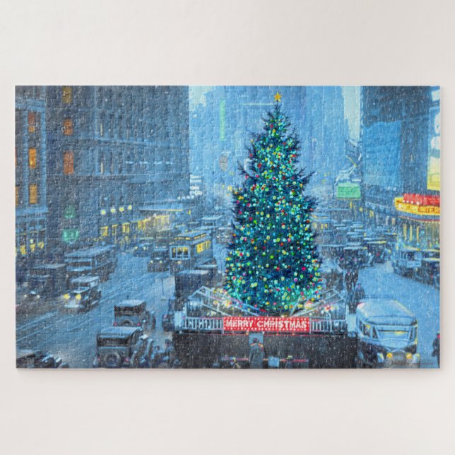 Paul McGehee "Christmas in New York" Jigsaw Puzzle (Horizontal)