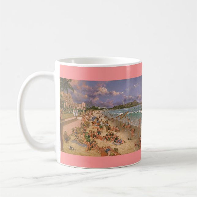 Paul McGehee "The Beach at Waikiki" Hawaiian Mug (Left)