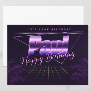 Paul Name First name lila retro card Birthday