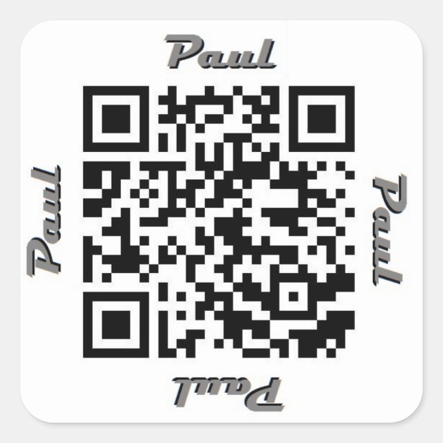 Paul QR Code Personalized NAME Sticker (Front)