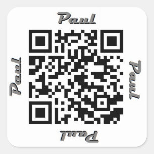 Paul QR Code Personalized NAME Sticker