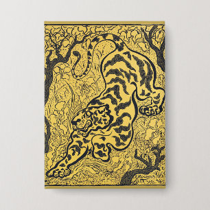 Paul Ranson Vintage Art Nouveau Yellow Tiger Print