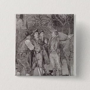 Paul Revere at Lexington 2 Inch Square Button