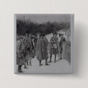 Paul Revere Bringing News to Sullivan 2 Inch Square Button