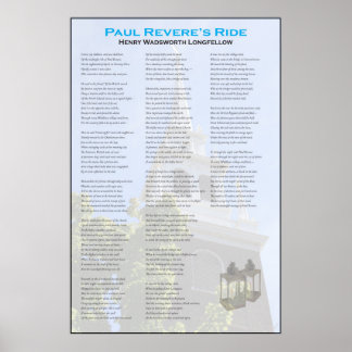 Paul Revere's Midnight Ride by Longfellow Poster