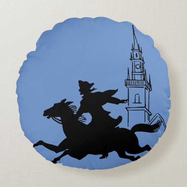 Paul Revere's Ride Round Pillow (Front)