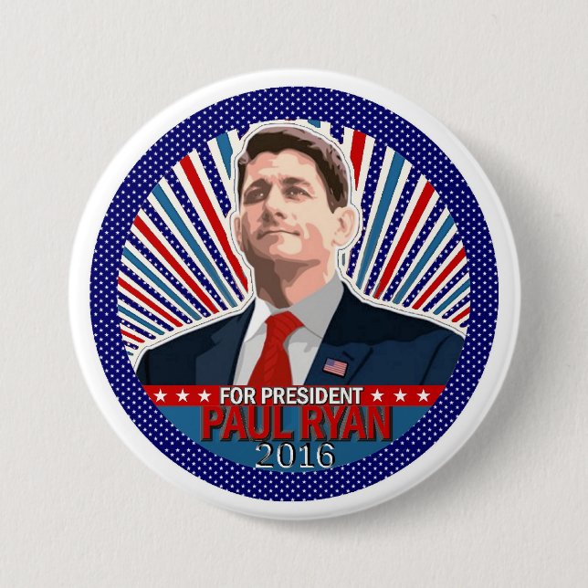 Paul Ryan for President 2016 3 Inch Round Button (Front)