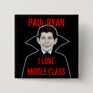 Paul Ryan Loves Middle Class 2 Inch Square Button