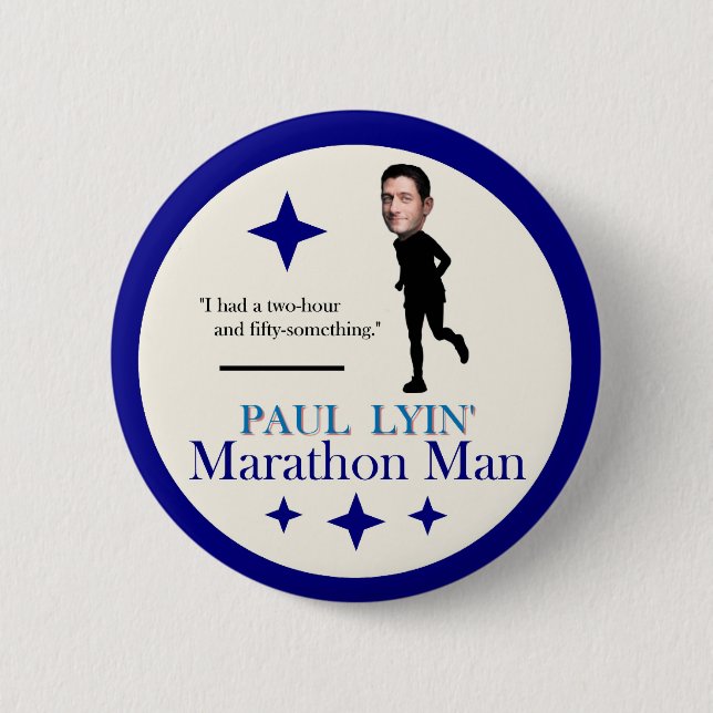 Paul Ryan Marathon Man 2 Inch Round Button (Front)