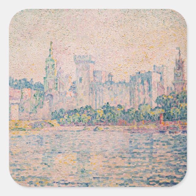 Paul Signac - Avignon, Morning Square Sticker (Front)