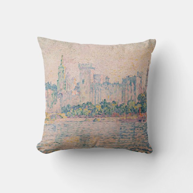 Paul Signac - Avignon, Morning Throw Pillow (Front)