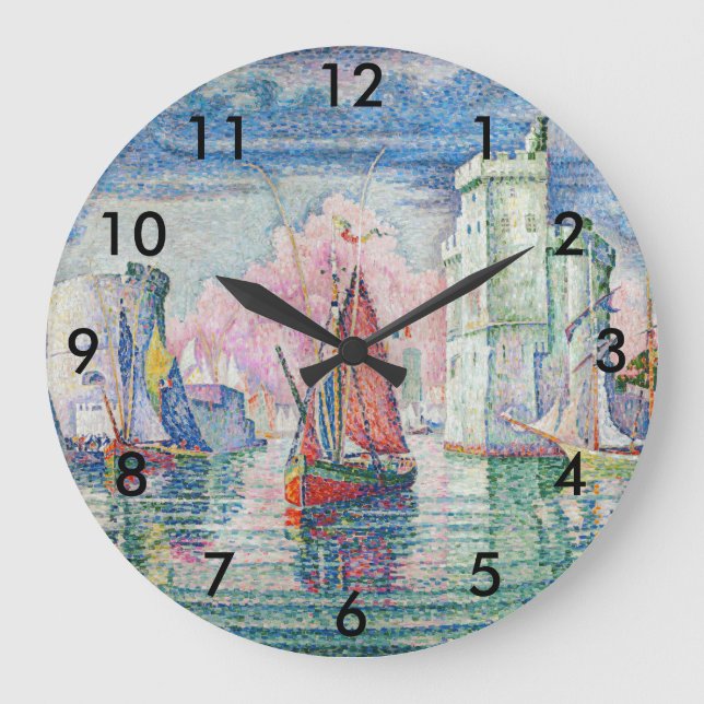 Paul Signac - Entrance of La Rochelle Harbor Large Clock (Front)