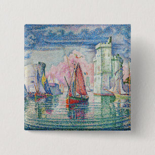 Paul Signac - Entrance of La Rochelle Harbour 2 Inch Square Button