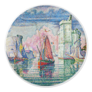 Paul Signac - Entrance of La Rochelle Harbour Ceramic Knob